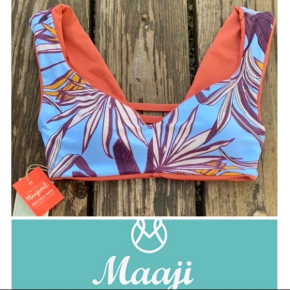 Maaji Devine Ladder Palm Reversible Bikini Top M